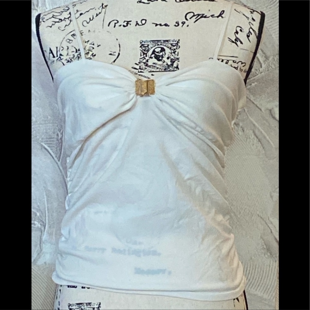Valentino White Gold Lock Top | Size L